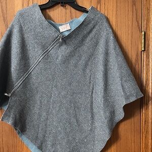 Nardi & Tagliaferpi Gray Wool Blend Poncho